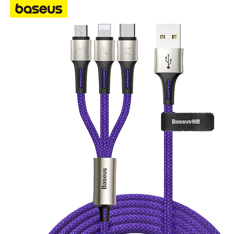 Dây cáp sạc Baseus Type-C micro USB 3.5A 3 trong 1 cho điện thoại
