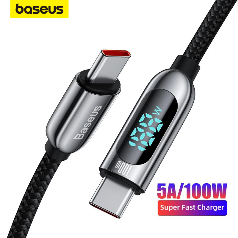 Cáp sạc nhanh type C Baseus PD 100W cho MacBook 2021 2020 Xiaomi iPhone 15