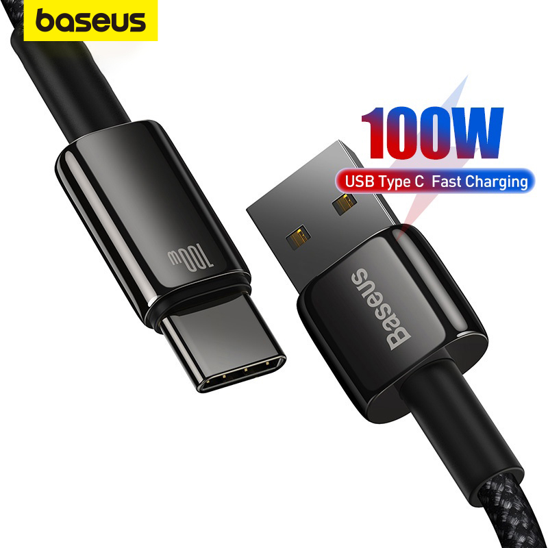 Cáp sạc Baseus 100W USB Type C thích hợp cho Samsung Pro Huawei P30 Realme Oneplus Poco F3 tốc độ nhanh