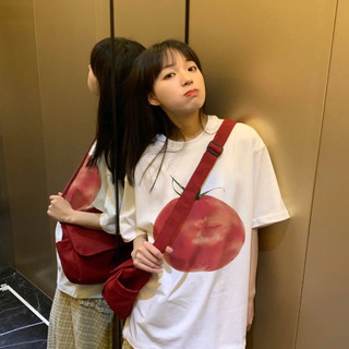 HIIXIIVI Áo Thun cotton Tay Ngắn Cổ Tròn Thời Trang Mùa Hè Phong Cách Hàn Quốc Cho Nữ