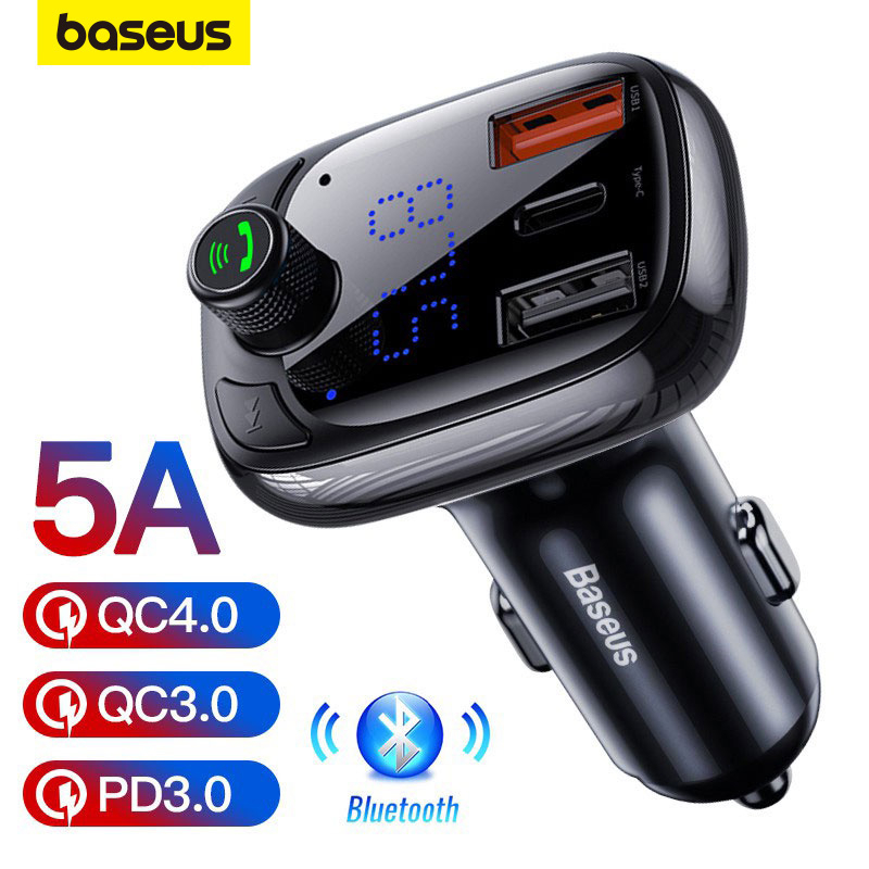 Tẩu Sạc Baseus Bluetooth 5.0 Tốc Độ Nhanh 3.0 Cho Xe Hơi