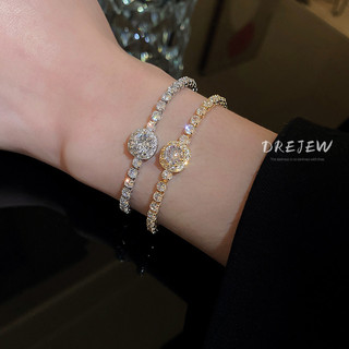 DREJEW VòNg Tay ĐíNh Đá Zircon HìNh VuôNg đơN GiảN Sang TrọNg Phong CáCh HàN QuốC DàNh Cho Nữ VòNg Tay Nữ