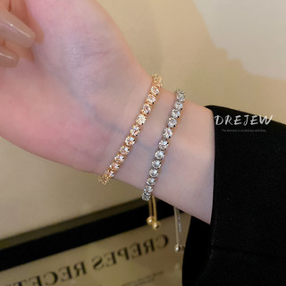 DREJEW Vòng Tay Đính Đá Zircon Cao Cấp Dễ Phối Đồ Phong Cách Hàn Quốc
