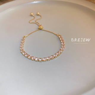 DREJEW Vòng Tay Đính Đá Zircon Cao Cấp Dễ Phối Đồ Phong Cách Hàn Quốc