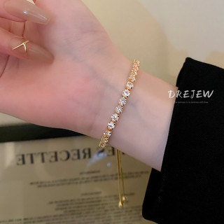 DREJEW Vòng Tay Đính Đá Zircon Cao Cấp Dễ Phối Đồ Phong Cách Hàn Quốc