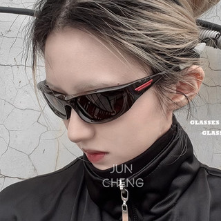 Y2k Cyberpunk Futuristic Hip Hop Kính Mát Dành Cho Nam Nữ Gia Vị Bé Gái Phong Cách Thiên Niên Kỷ Đi Bộ Sắc Thái Cho Nam Nữ Chống Tia UV