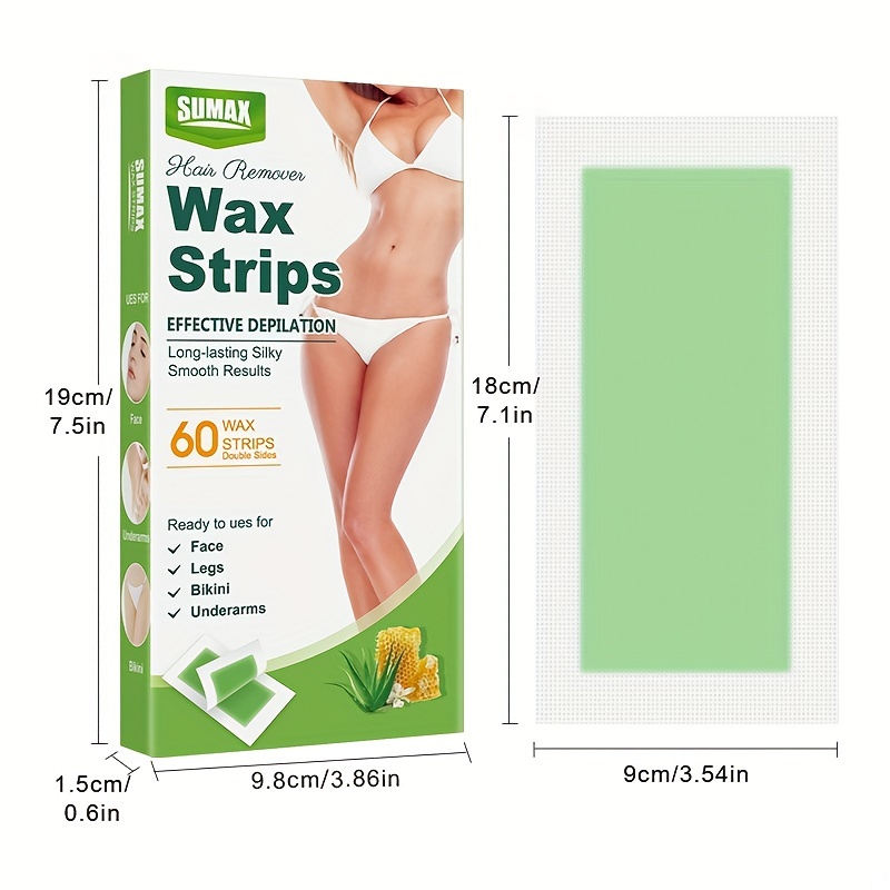 Ảnh SUMAX 60 miếng sáp tẩy lông kết hợp để tẩy lông trên cơ thể và tẩy lông râu, nhẹ nhàng cho da 3