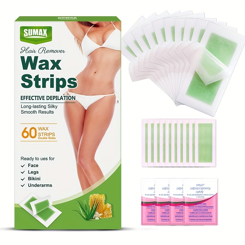 Ảnh SUMAX 60 miếng sáp tẩy lông kết hợp để tẩy lông trên cơ thể và tẩy lông râu, nhẹ nhàng cho da 1