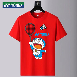 Áo sơ mi cầu lông mới Yonex 2025 "Doremon" in hình vui nhộn cho nam và nữ khô nhanh thoáng khí quần áo thể thao tập luyện cho trẻ em