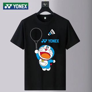 Áo sơ mi cầu lông mới Yonex 2025 "Doremon" in hình vui nhộn cho nam và nữ khô nhanh thoáng khí quần áo thể thao tập luyện cho trẻ em