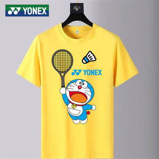 Áo sơ mi cầu lông mới Yonex 2025 "Doremon" in hình vui nhộn cho nam và nữ khô nhanh thoáng khí quần áo thể thao tập luyện cho trẻ em