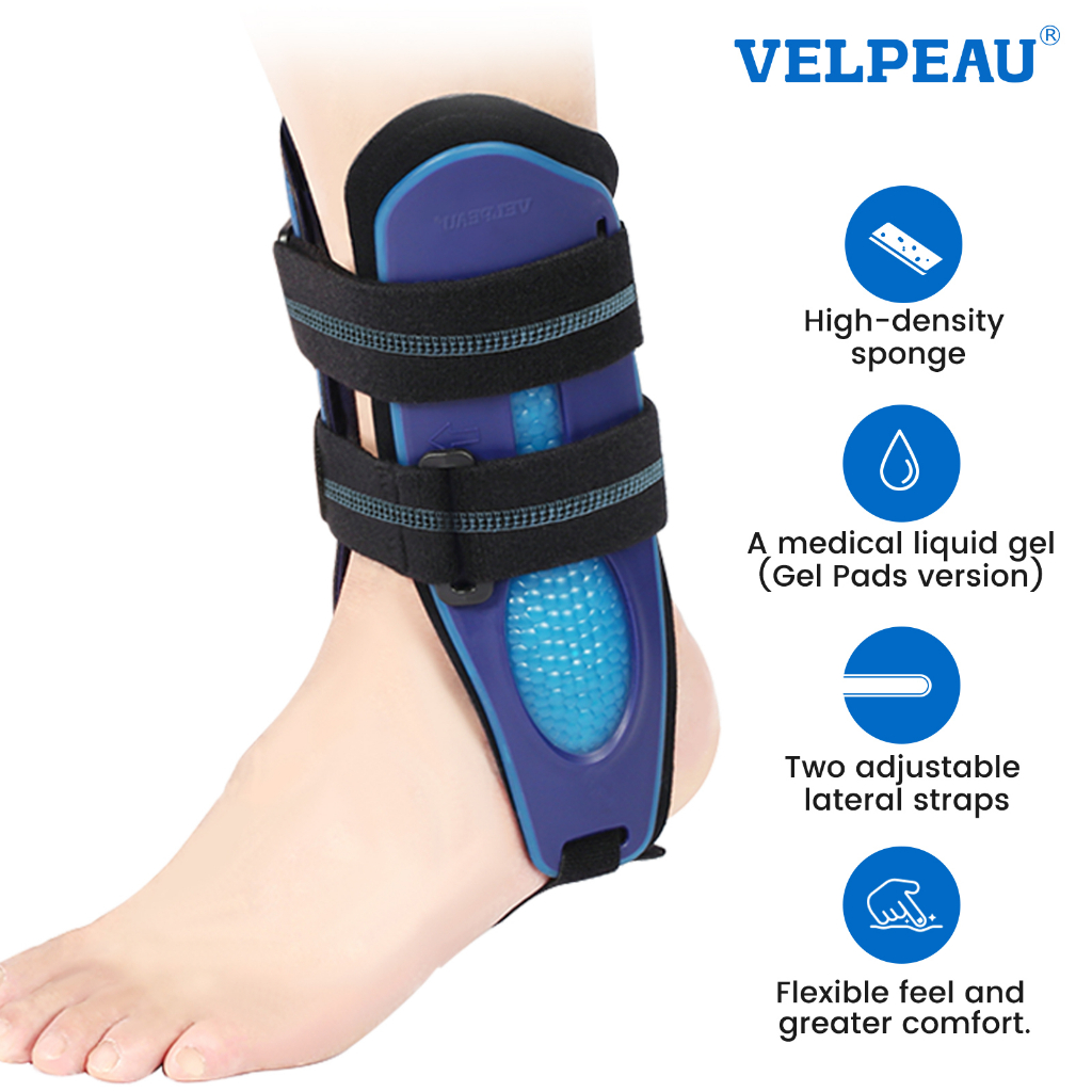 Ảnh Đai nẹp hỗ trợ mắt cá chân VELPEAU cố định đảo ngược được trái và phải cải thiện tổn thương gân chơi thể thao cho nam nữ 1