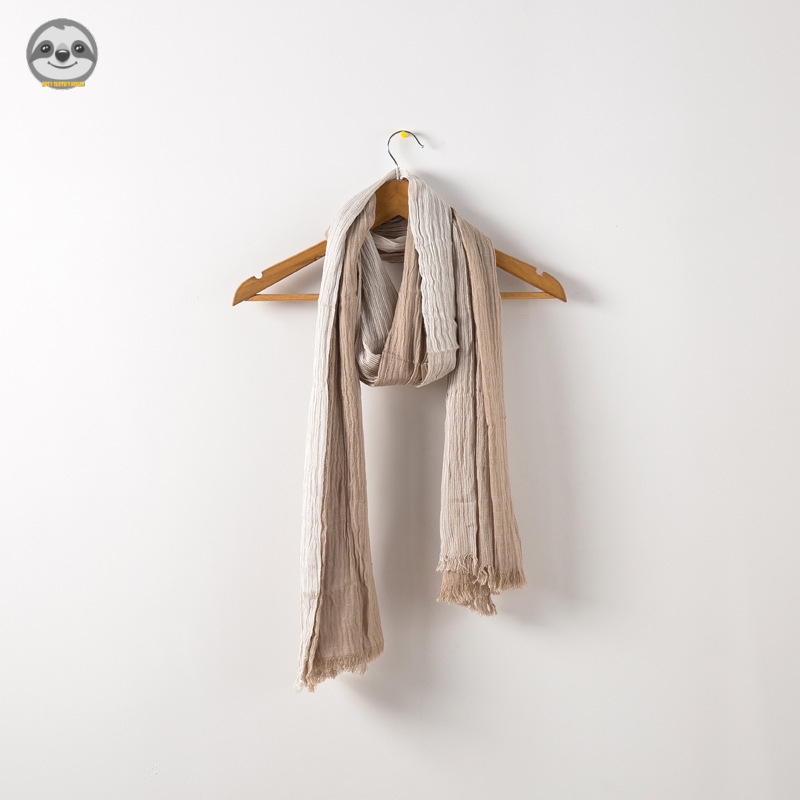 Phong Cách Nhật Bản Muji / Khăn Gạc Nhẹ / Gạc Hai Màu Đơn Giản / Khăn Ấm Cotton Nguyên Chất / Khăn Mùa Thu Đông