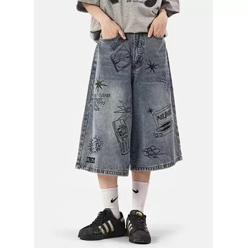 Quần Short Denim Ống Rộng Thời Trang Trẻ Trung Cho Nam quần short jean nam quần short ống rộng quần jean nam đẹp unisex Quần jean ống rộng nữ