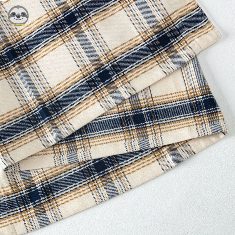 Bộ Đồ Ngủ Cotton Dày Dặn Co Giãn Phong Cách Muji Nhật Bản Dành Cho Bé