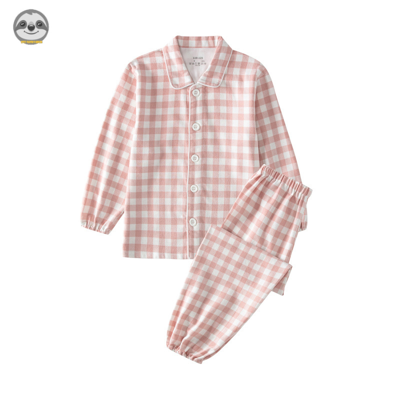 Bộ Đồ Ngủ Cotton Dày Dặn Co Giãn Phong Cách Muji Nhật Bản Dành Cho Bé
