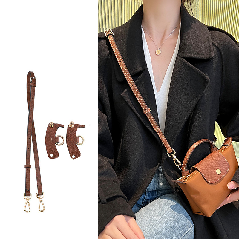 LONGCHAMP Dây Đeo Túi Xách Bằng Da Bò Không Đục Lỗ DIY