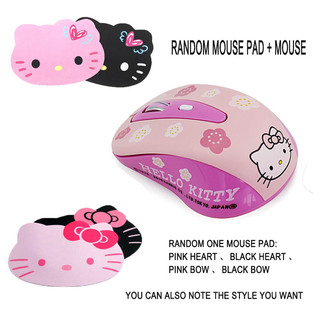 Chuột Quang Không Dây 2.4Ghz Hình Hello Kitty 800 / 1200 / 1600