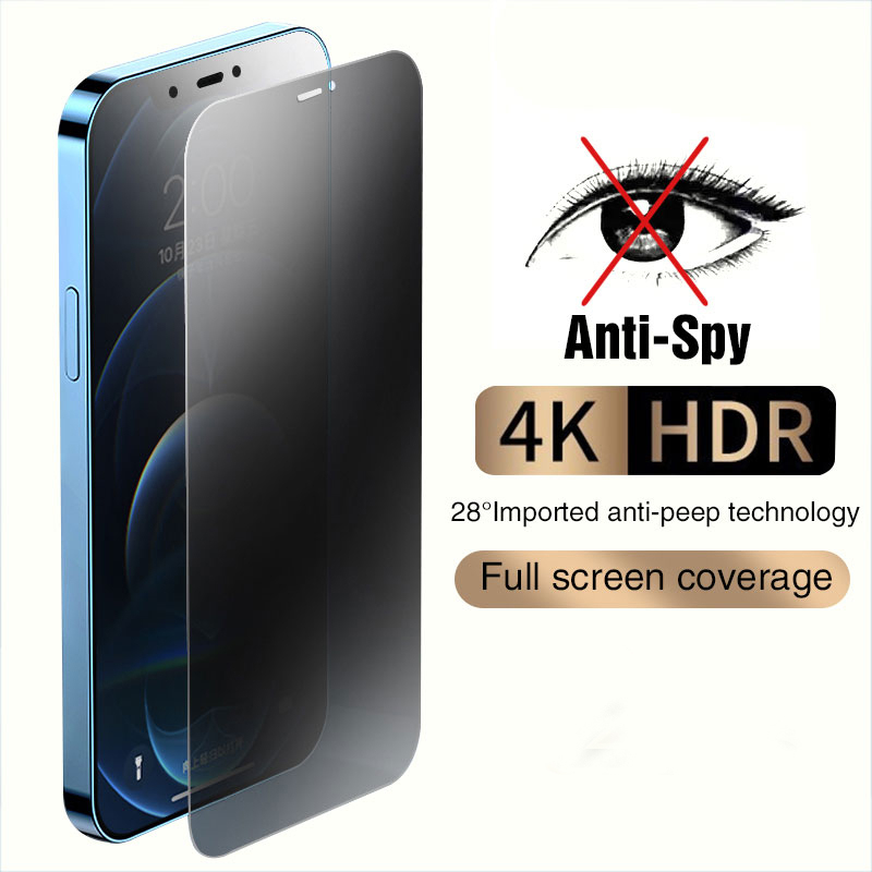 Full Cover Chống Gián Điệp Bảo Vệ Màn Hình Cho iPhone 16 Pro MAX 16Plus Kính Riêng Tư Cho iPhone 15 14 13 12 11 Pro MAX 15 Plus 16pro Kính Cường Lực