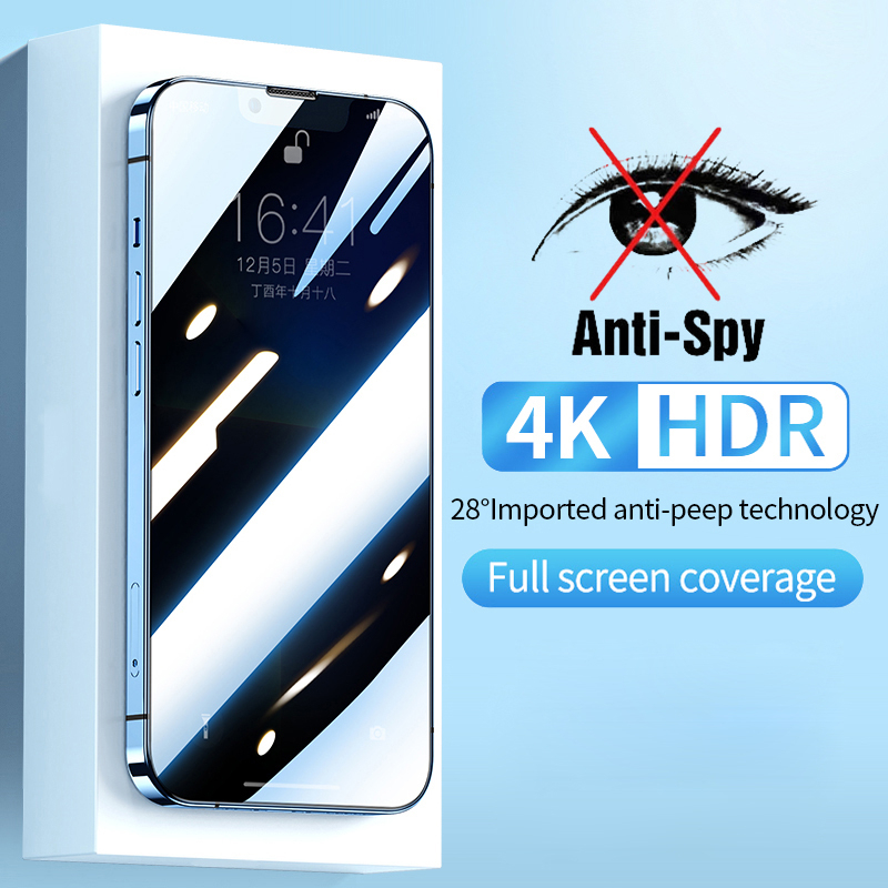 Full Cover Chống Gián Điệp Bảo Vệ Màn Hình Cho iPhone 16 Pro MAX 16Plus Kính Riêng Tư Cho iPhone 15 14 13 12 11 Pro MAX 15 Plus 16pro Kính Cường Lực