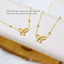 Vòng cổ titan nữ không gỉ mạ vàng 18k mặt hình nơ xinh xắn phong cách thời trang trẻ trung ngọt ngào mẫu mới 2023