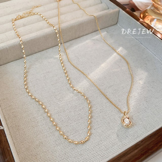 DREJEW Vòng cổ hai lớp hai lớp đính ngọc trai thời trang Pháp chất lượng cao