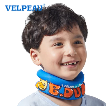 Nẹp cổ mềm VELPEAU giúp định hình cổ dành cho trẻ em- Đai đeo cổ bọt xốp B.Duck dễ thương cho trẻ em, dụng cụ chỉnh sửa tư thế cổ cho thanh thiếu niên, giảm đau cho trẻ em bị chấn thương cột sống cổ