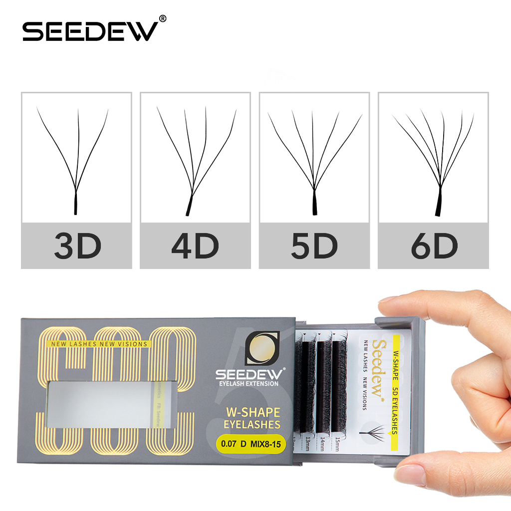 Seedew Chất Lượng Cao Mi Fan Sẵn 3D 4D 5D 6D Mi Cong C/D Lông Mi Riêng Lẻ Dày Dặc Lông Mi Giả