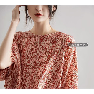 Áo Sơ Mi Voan Cánh Dơi 3 / 4 In Hoa Phong Cách Hàn Quốc Cho Nữ