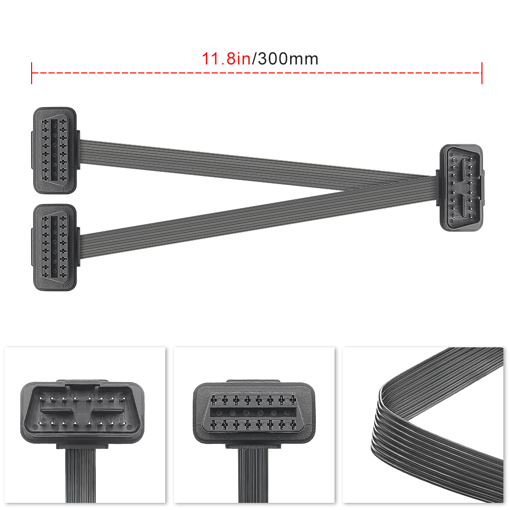 Dây Cáp Mở Rộng Chuyển Đổi 1 Sang 2 30 / 60cm 16Pin Sang Ổ Cắm ODB2 OBD2 16 Pin Kèm Công Tắc ODB 2 Kết Nối Máy Chẩn Đoán Xe Hơi