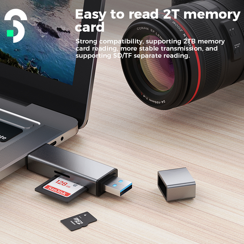 Đầu Đọc Thẻ Nhớ UAB A & Type C 4 Trong 1 Cổng USB 3.0 2T SD TF Cho ...