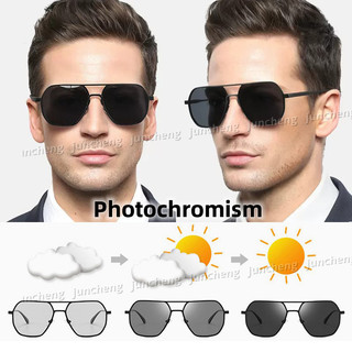 Mới kirsite Kim Loại Phân Cực Đôi Tia Photochromic Kính Mát Dành Cho Nam Lái Xe Tầm Nhìn Ban Đêm Kính Thời Trang Bóng Dành Cho Nam Nữ