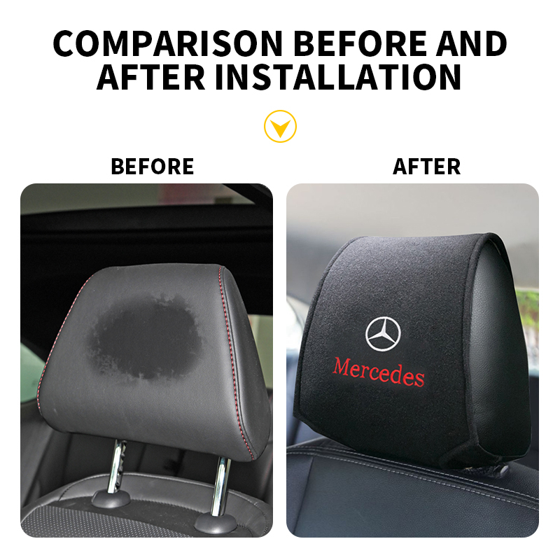 1 Vỏ Bọc Gối Tựa Đầu Chống Bụi Bằng Da Lộn Màu Đen Cho Mercedes Benz Class W212 W211 W210 W203 W204 W205 CLA GLK CLS A C E