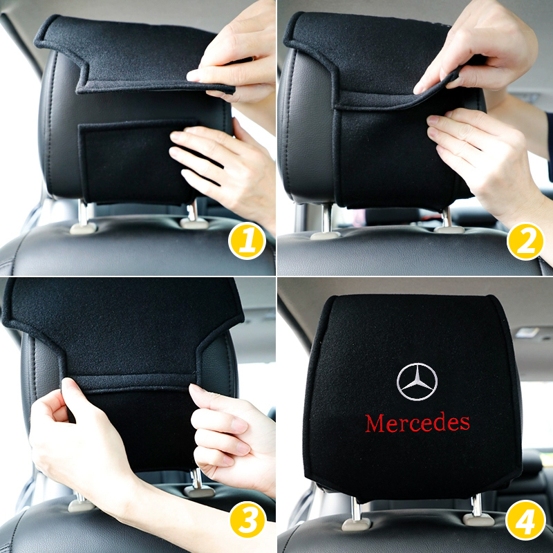 1 Vỏ Bọc Gối Tựa Đầu Chống Bụi Bằng Da Lộn Màu Đen Cho Mercedes Benz Class W212 W211 W210 W203 W204 W205 CLA GLK CLS A C E
