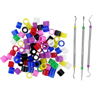 100 cái / hộp vòng mã nha khoa vòng mã dụng cụ silicone cho vòng mã màu bệnh viện vòng tròn silicone dụng cụ nha khoa vòng mã màu khử trùng có thể khử trùng