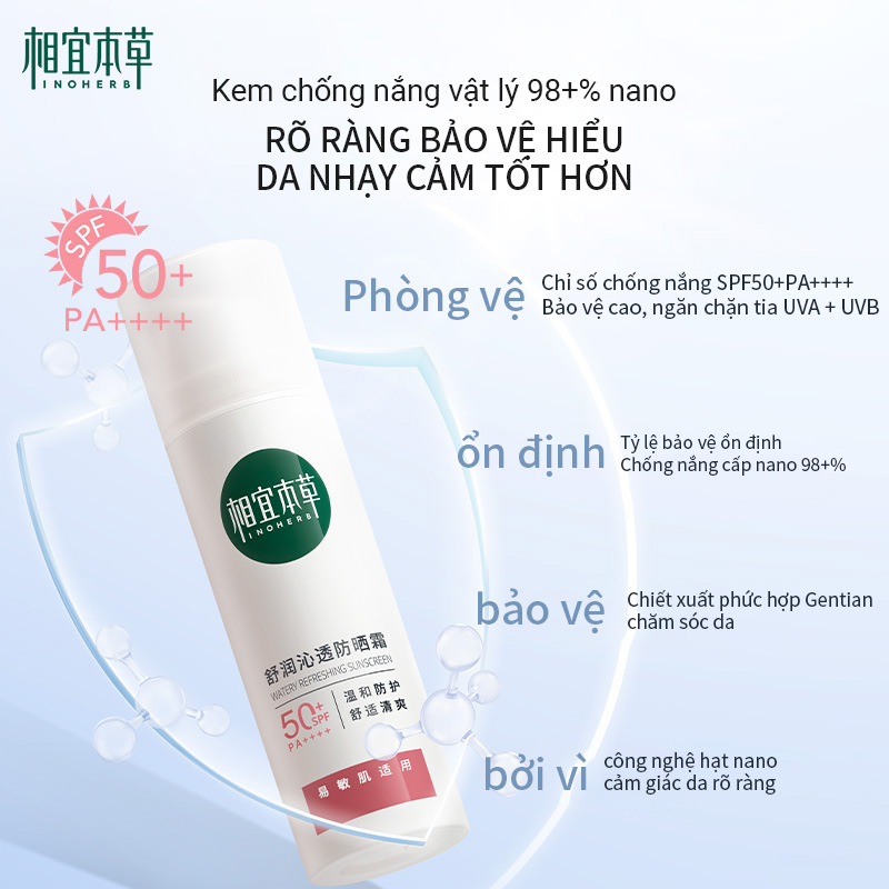 Ảnh Kem chống nắng INOHERB Gentian 58g SPF50+ PA++++ 1