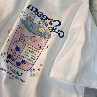 Áo thun HIIXIIVI 100% cotton tay ngắn cổ tròn phong cách Hàn Quốc thời trang mùa hè cho nữ