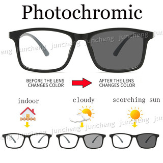 Photochromic Chống Bức Xạ Kính Dành Cho Nữ Vuông Chống Ánh Sáng Xanh Kính Có Thể Thay Thế Ống Kính Kính Mắt Retro Khung Bóng Dành Cho Nam