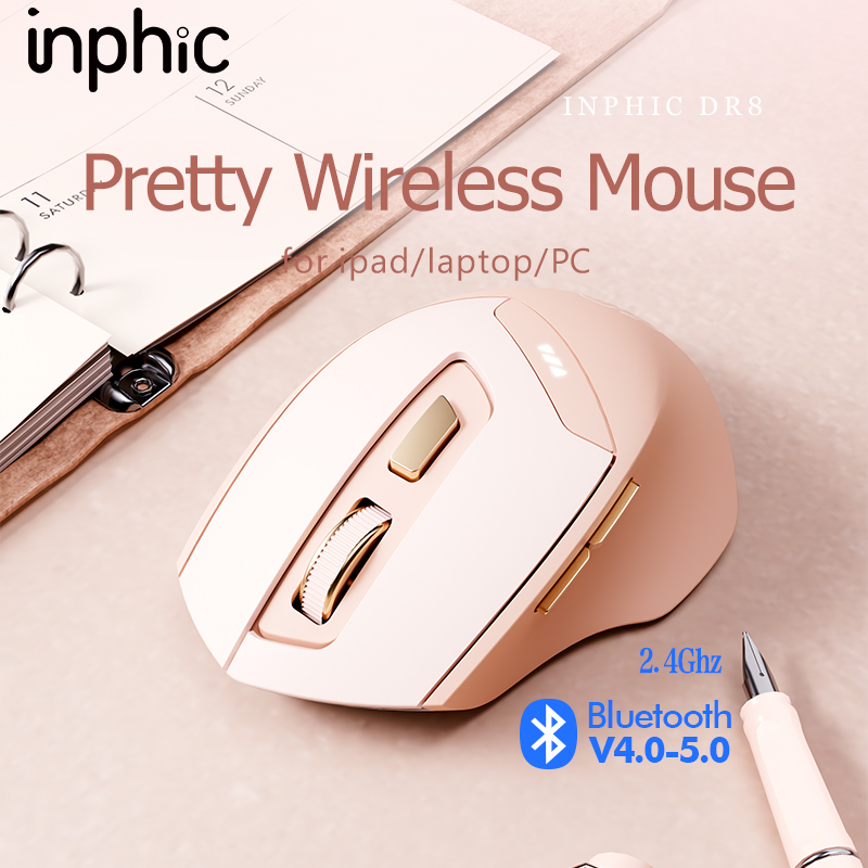 Inphic Chuột bluetooth 1600dpi dr8 Chế Độ Im Lặng (bluetooth 5.0 / 4.0 ...