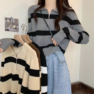 Áo Sweater Dệt Kim Tay Dài Cổ Tròn Cho Nữ