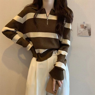 Áo Sweater Dệt Kim Tay Dài Cổ Tròn Cho Nữ