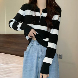 Áo Sweater Dệt Kim Tay Dài Cổ Tròn Cho Nữ
