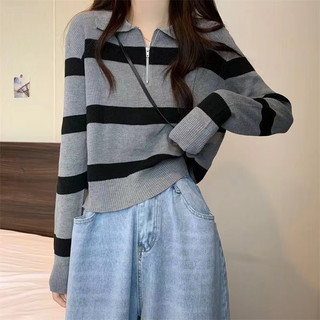 Áo Sweater Dệt Kim Tay Dài Cổ Tròn Cho Nữ