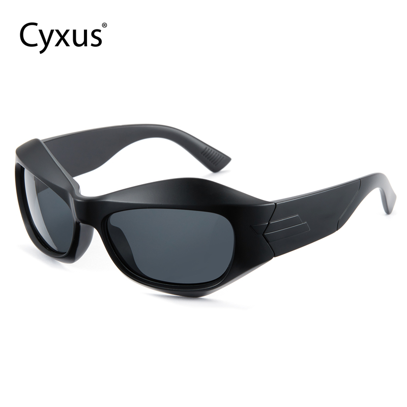 Cyxus Kính Râm Phân Cực Phong Cách Y2K Gọng Vuông Ôm Mặt Chống UV400 Đa Năng Đạp Xe Du Lịch Biển 1096