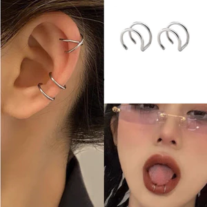 Khuyên Kẹp Vành Tai / Mũi / Môi / Mũi Không Xỏ Hình Chữ U Bằng Chất Liệu