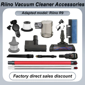 Tương thích với máy hút bụi Riino R9 Bộ lọc Hepa Bàn chải sàn cốc bụi Bình chứa nước Móc treo sạc lốc xoáy Bàn chải loại bỏ Mite Ống linh hoạt Hút phẳng Ống dài