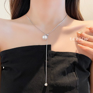 DREJEW Vòng Cổ Chuỗi Hạt Tròn Ngọc Trai Đơn Giản Thời Trang Nhẹ Nhàng Có Thể Điều Chỉnh Dành Cho Nữ Dây Chuyền