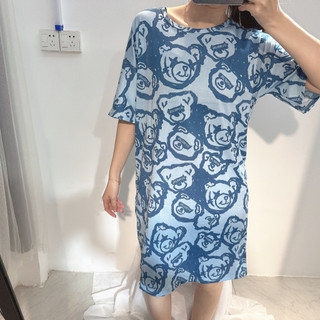 Đầm ngủ dáng rộng in họa tiết hoạt hình dễ thương thời trang mùa hè dành cho nữ 40-70kg