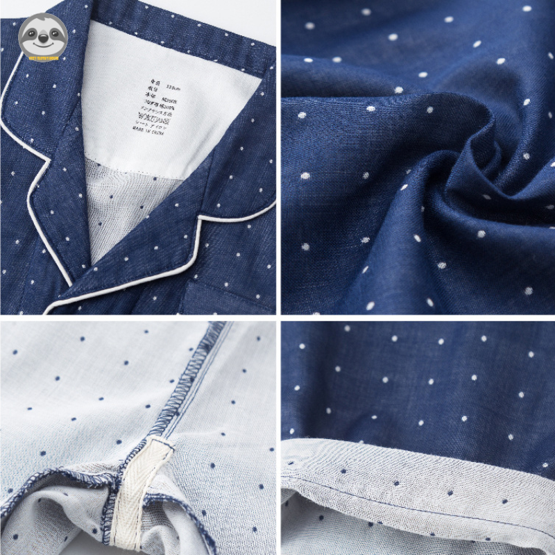 Bộ Đồ Ngủ Cotton Hai Lớp Mềm Mại Thoải Mái Phong Cách Muji Phong Cách Nhật Bản Cho Mẹ Và Bé