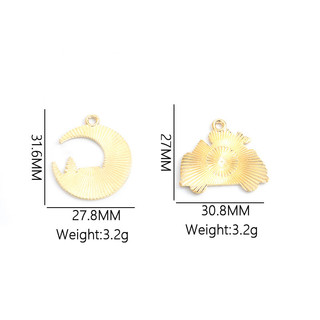 Set 4 Mặt Dây Chuyền Hình Ngọn Núi Hoạt Hình / Ngôi Nhà / Mặt Trăng Tráng Men Bằng Hợp Kim Dùng Làm Quà Lưu